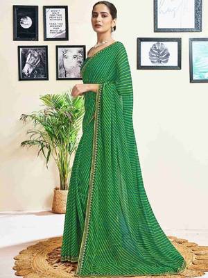Leheriya pure georgette fusion leheriya saree 3