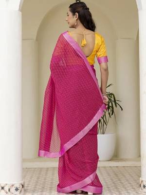 Leheriya pure georgette fusion leheriya saree 2