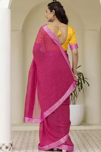 Leheriya pure georgette fusion leheriya saree