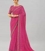 Bandhani pure georgette fusion bandhani saree
