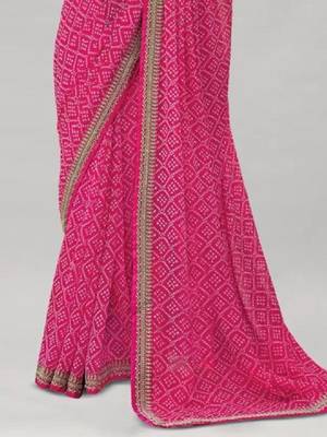 Bandhani pure georgette fusion bandhani saree 3