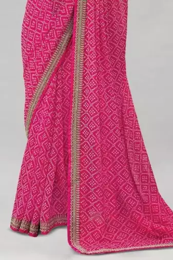 Bandhani pure georgette fusion bandhani saree