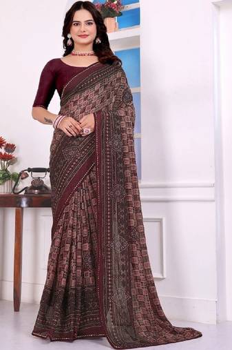 Bandhani poly georgette bandhani saree