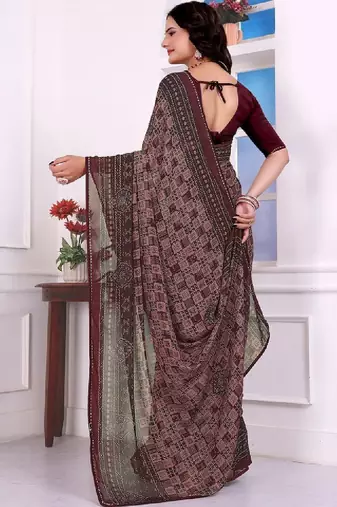 Bandhani poly georgette bandhani saree