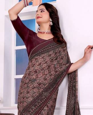 Bandhani poly georgette bandhani saree 4