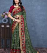 Bandhani poly georgette designer bandhani saree