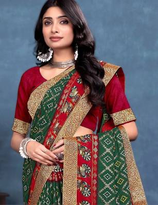 Bandhani poly georgette designer bandhani saree 4