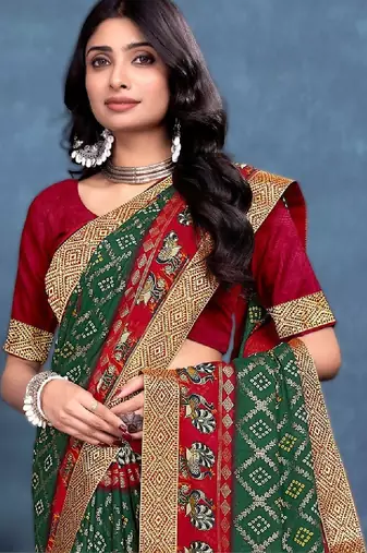 Bandhani poly georgette designer bandhani saree