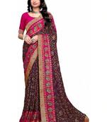 Bandhani zari poly georgette designer bandhani saree