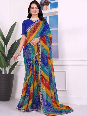 Bandhani pure chiffon bandhani saree 1