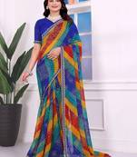 Bandhani pure chiffon bandhani saree
