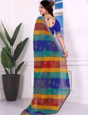 Bandhani pure chiffon bandhani saree 2