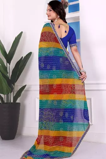 Bandhani pure chiffon bandhani saree