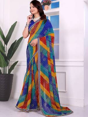 Bandhani pure chiffon bandhani saree 3
