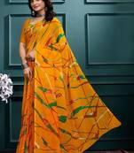 Poly georgette leheriya saree
