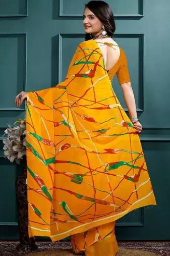 Poly georgette leheriya saree