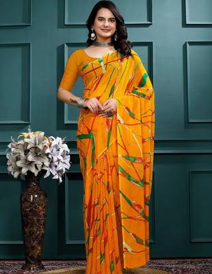 Poly georgette leheriya saree 4