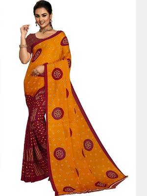 Bandhani pure georgette bandhani saree 1
