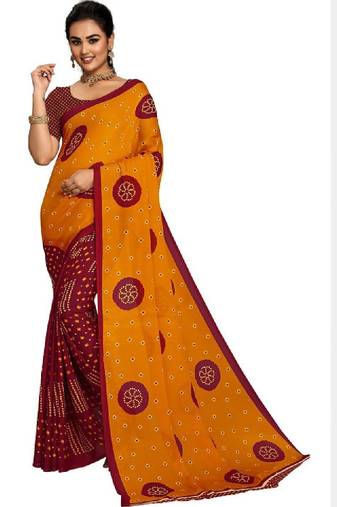 Bandhani pure georgette bandhani saree
