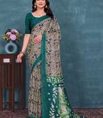 Paisley pure georgette bandhani saree