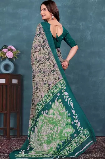 Paisley pure georgette bandhani saree