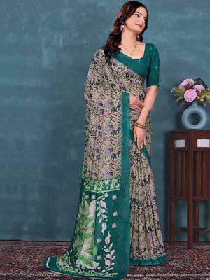 Paisley pure georgette bandhani saree 3
