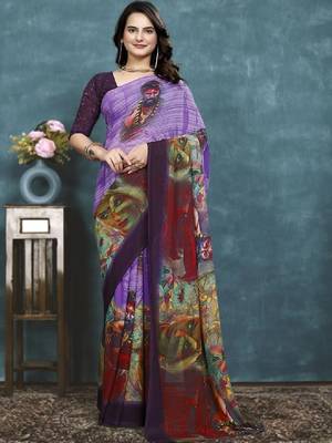 Pure georgette bandhani saree 1