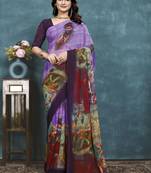 Pure georgette bandhani saree