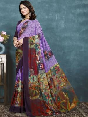 Pure georgette bandhani saree 2
