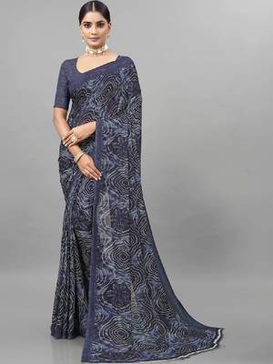 Pure georgette bandhani saree 1