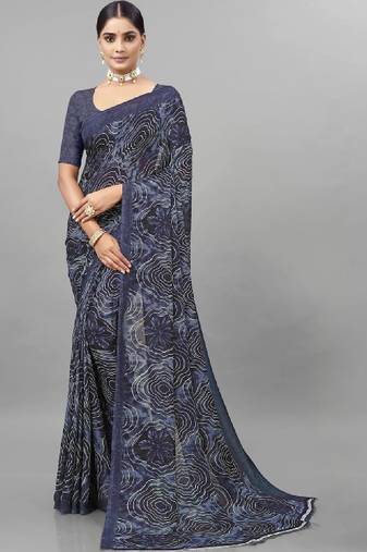 Pure georgette bandhani saree