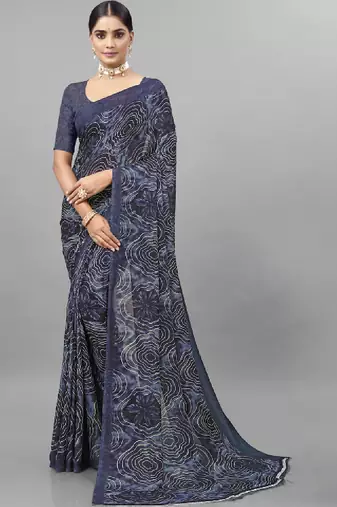 Pure georgette bandhani saree