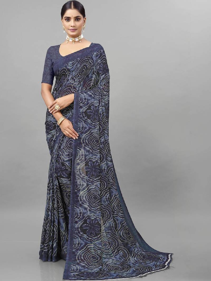 Pure georgette bandhani saree