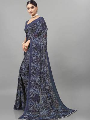 Pure georgette bandhani saree 2