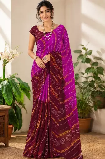 Bandhani pure georgette bandhani saree
