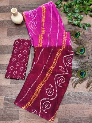 Bandhani pure georgette bandhani saree 3