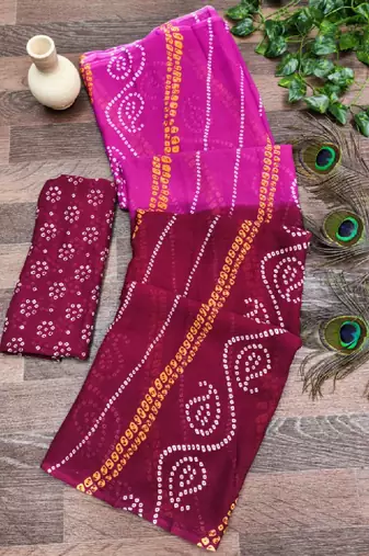 Bandhani pure georgette bandhani saree