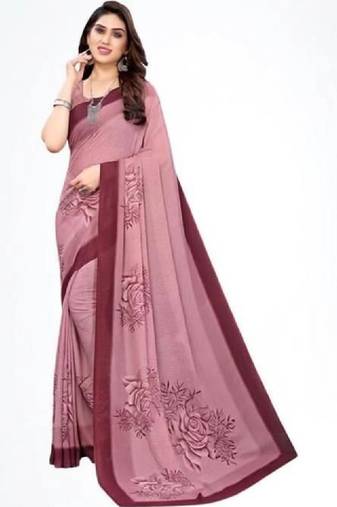 Floral pure georgette bandhani saree