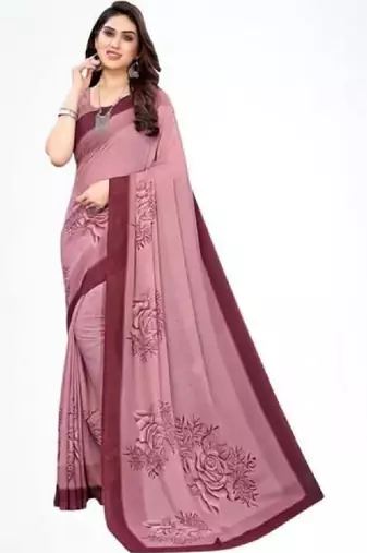 Floral pure georgette bandhani saree