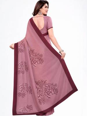 Floral pure georgette bandhani saree 2