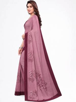 Floral pure georgette bandhani saree 3