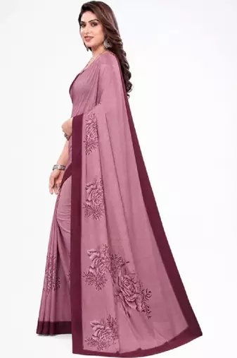 Floral pure georgette bandhani saree
