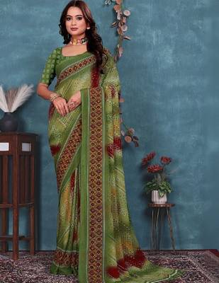 Bandhani pure georgette bandhani saree 1