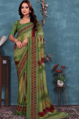 Bandhani pure georgette bandhani saree