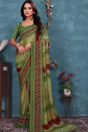 Bandhani pure georgette bandhani saree