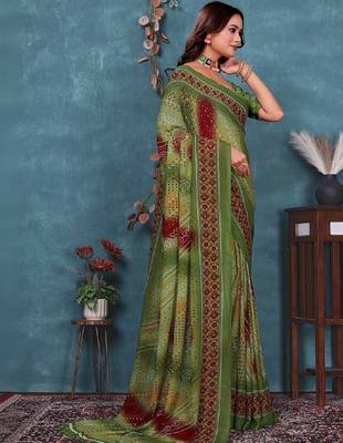 Bandhani pure georgette bandhani saree 3