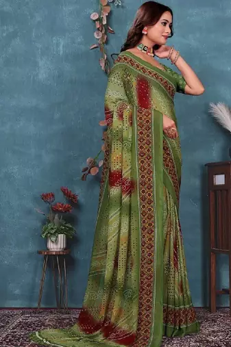 Bandhani pure georgette bandhani saree