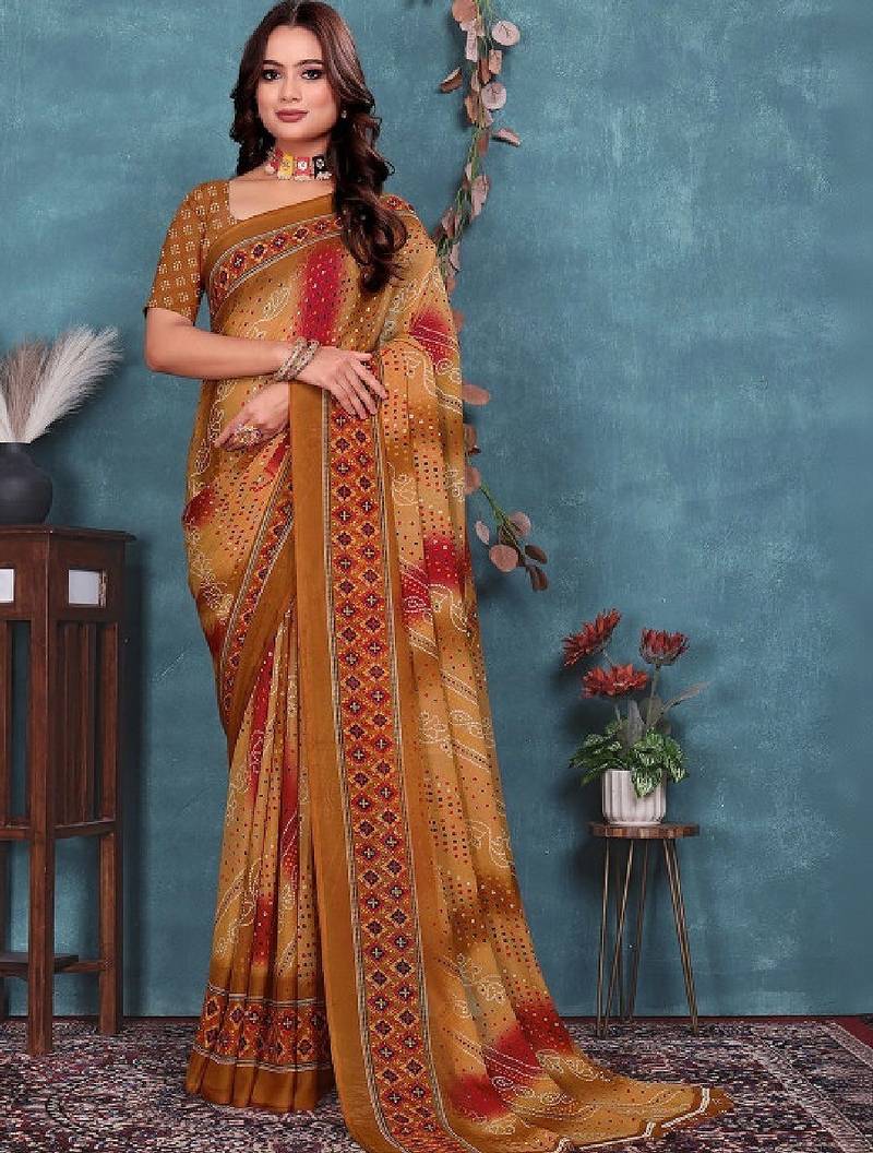 Bandhani pure georgette bandhani saree