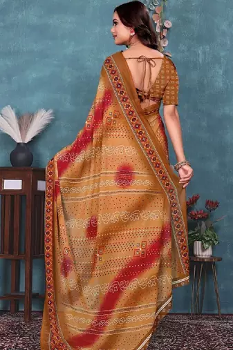 Bandhani pure georgette bandhani saree