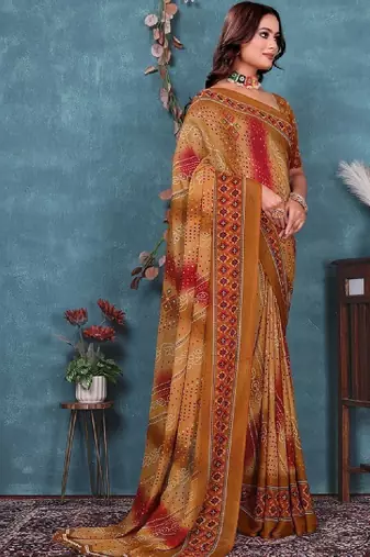 Bandhani pure georgette bandhani saree